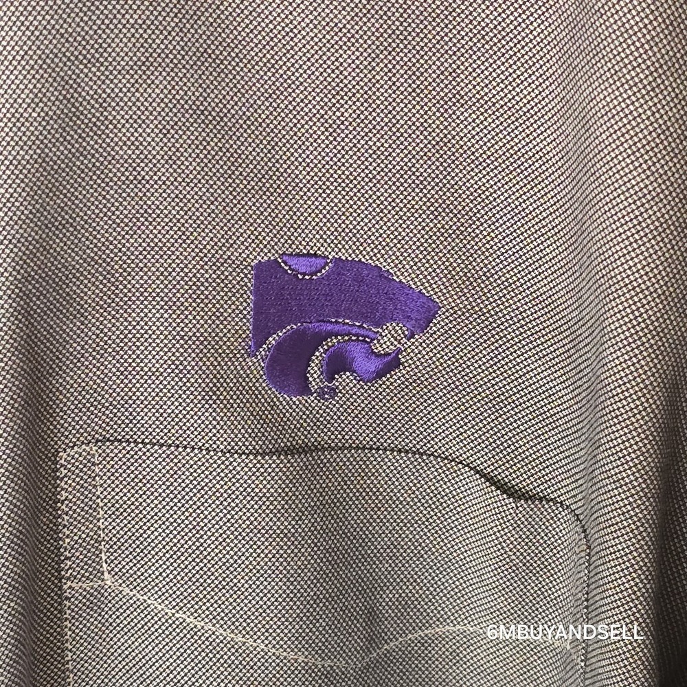Kansas State Wildcats Antigua Button Up Shirt Men's XL Purple Long Sleeve - Picture 14 of 14